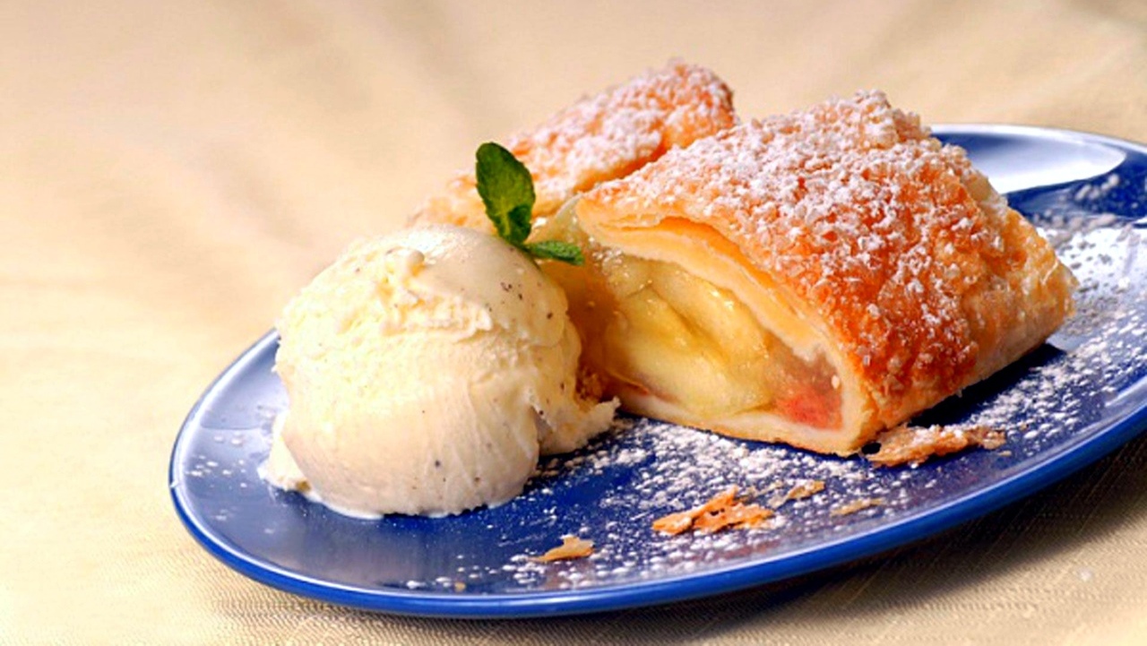 Apple Strudel with Vanilla Ice Cream