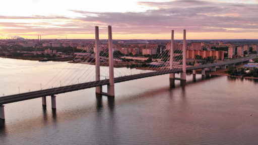 Архангельский мост перед открытием