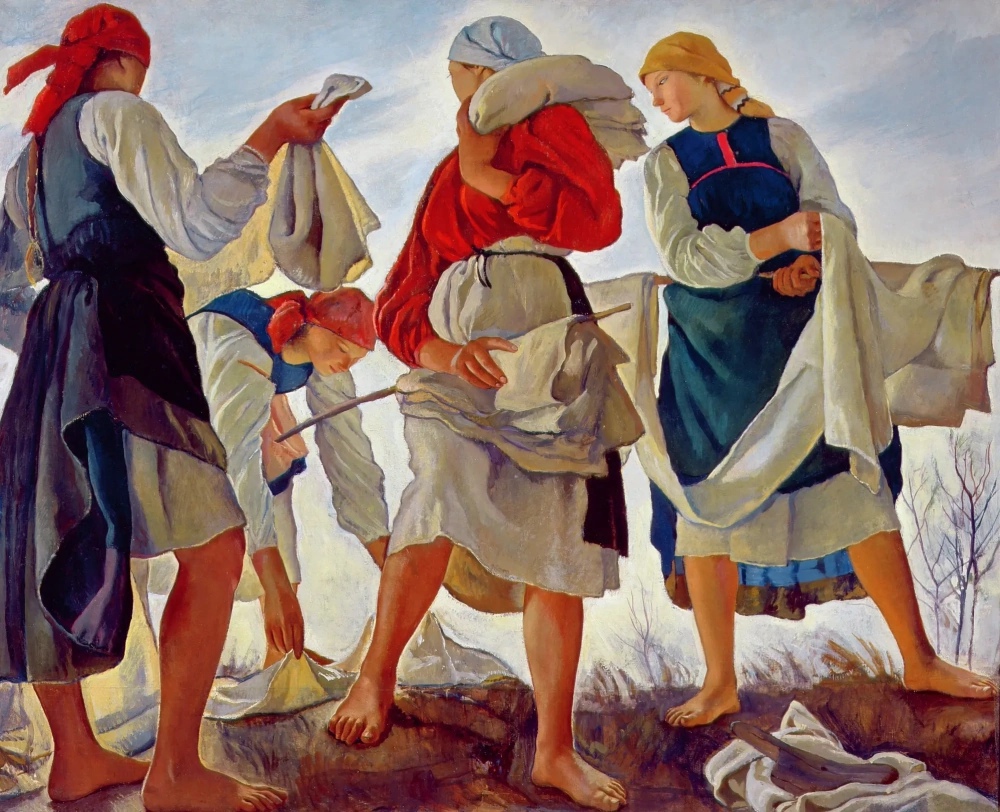 "Беление холста" З.Е. Серебрякова 1917 г.