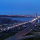 Октябрьский мост ночью
