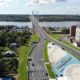 Панорама нового моста и фотозоны.