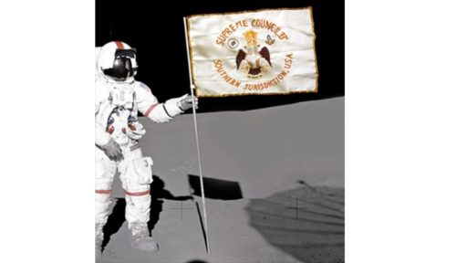 масонский флаг на луне 1969