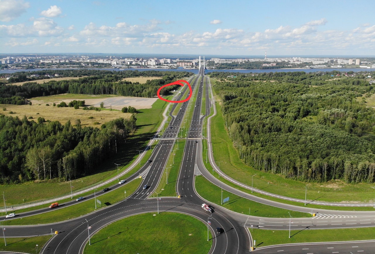 Южное шоссе - кольцо с Шекснинским и примерное место выезда с Ленинградской
