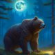 Медведь в лесу на фоне луны (1)