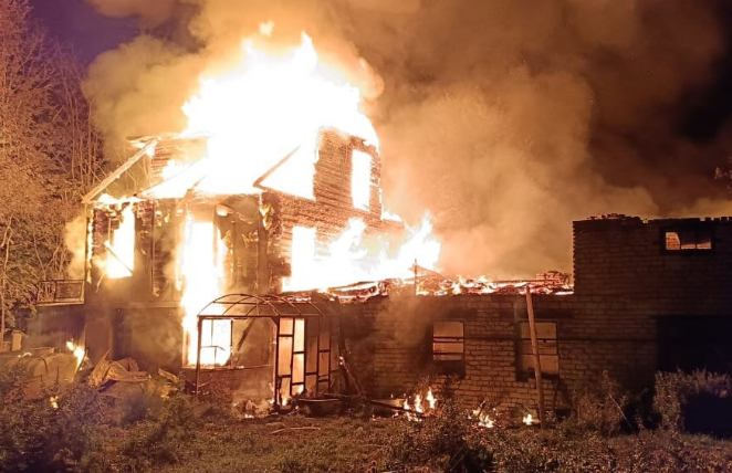 Пожар в деревне Борисово