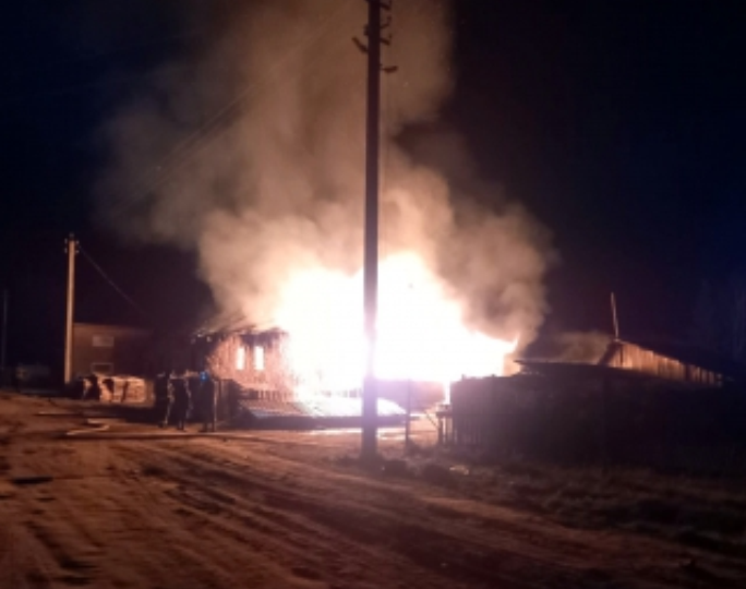 Пожар в деревне Борок