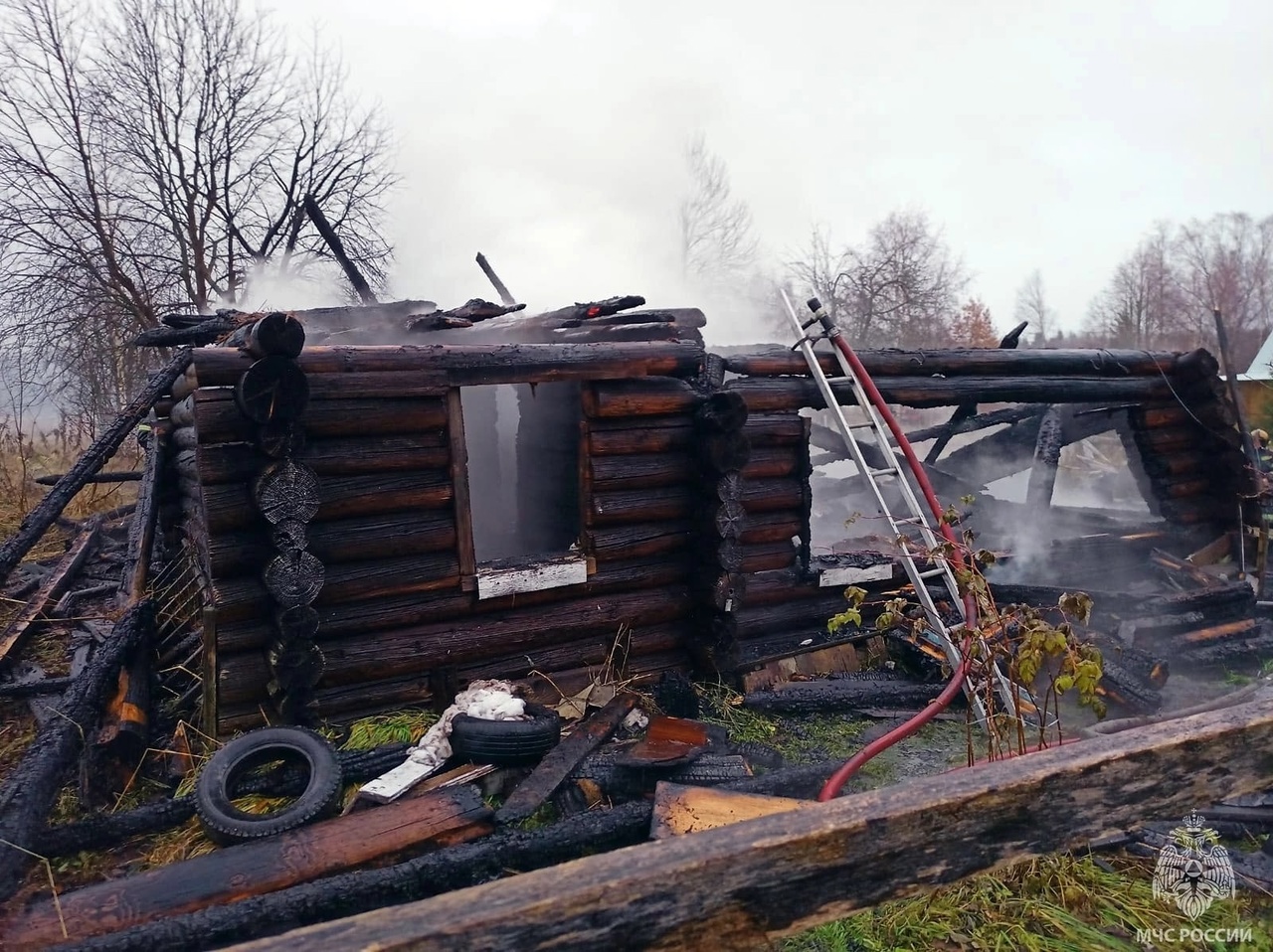 Последствия пожара в Грязовецком округе