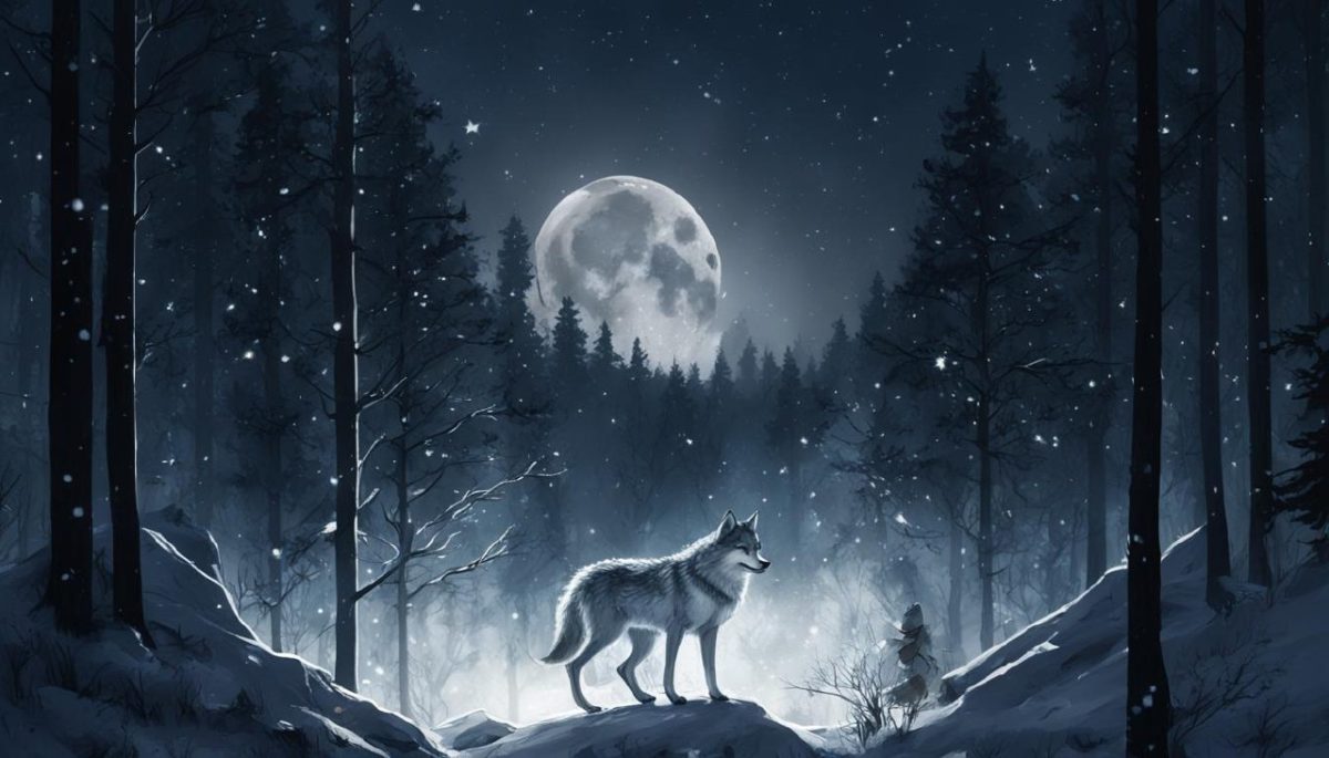 зима волк