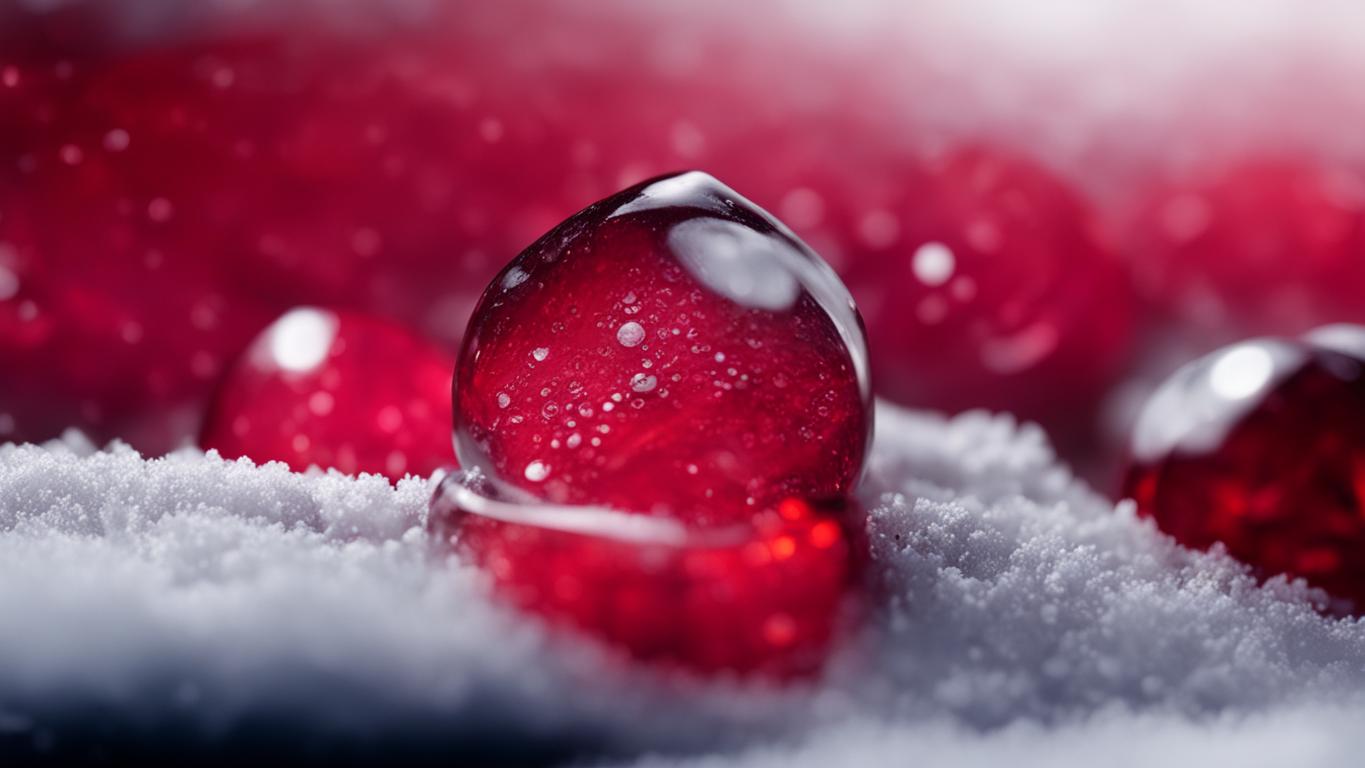 Нейронка изобразила по нашему запросу рубиновые капли на снегу. К сожалению, в реальности на снегу была кровь.