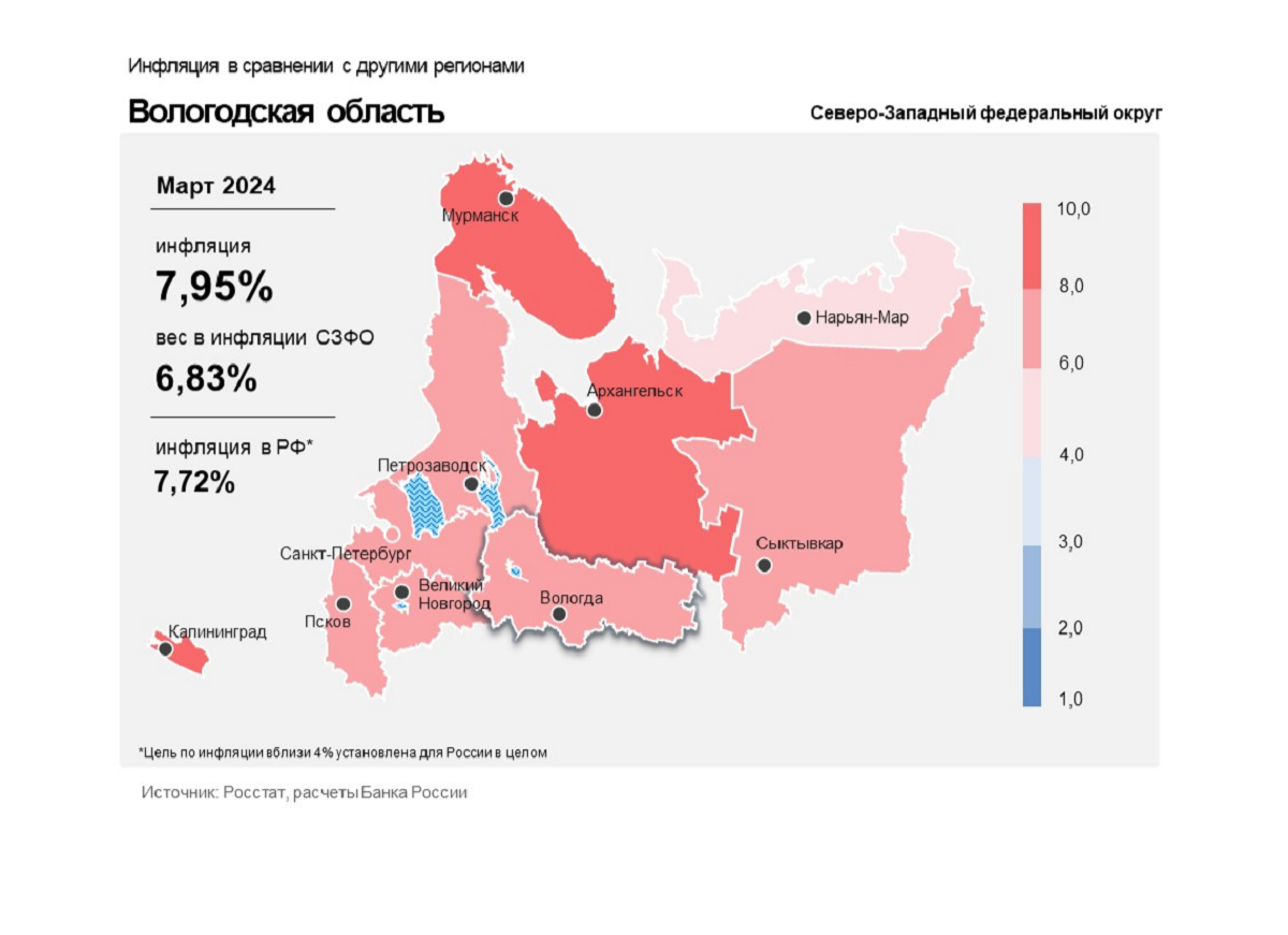 Процент голосов по регионам 2024