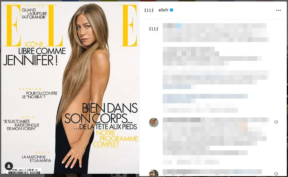 Дженифер Энистон на обложке журнала «ELLE»
