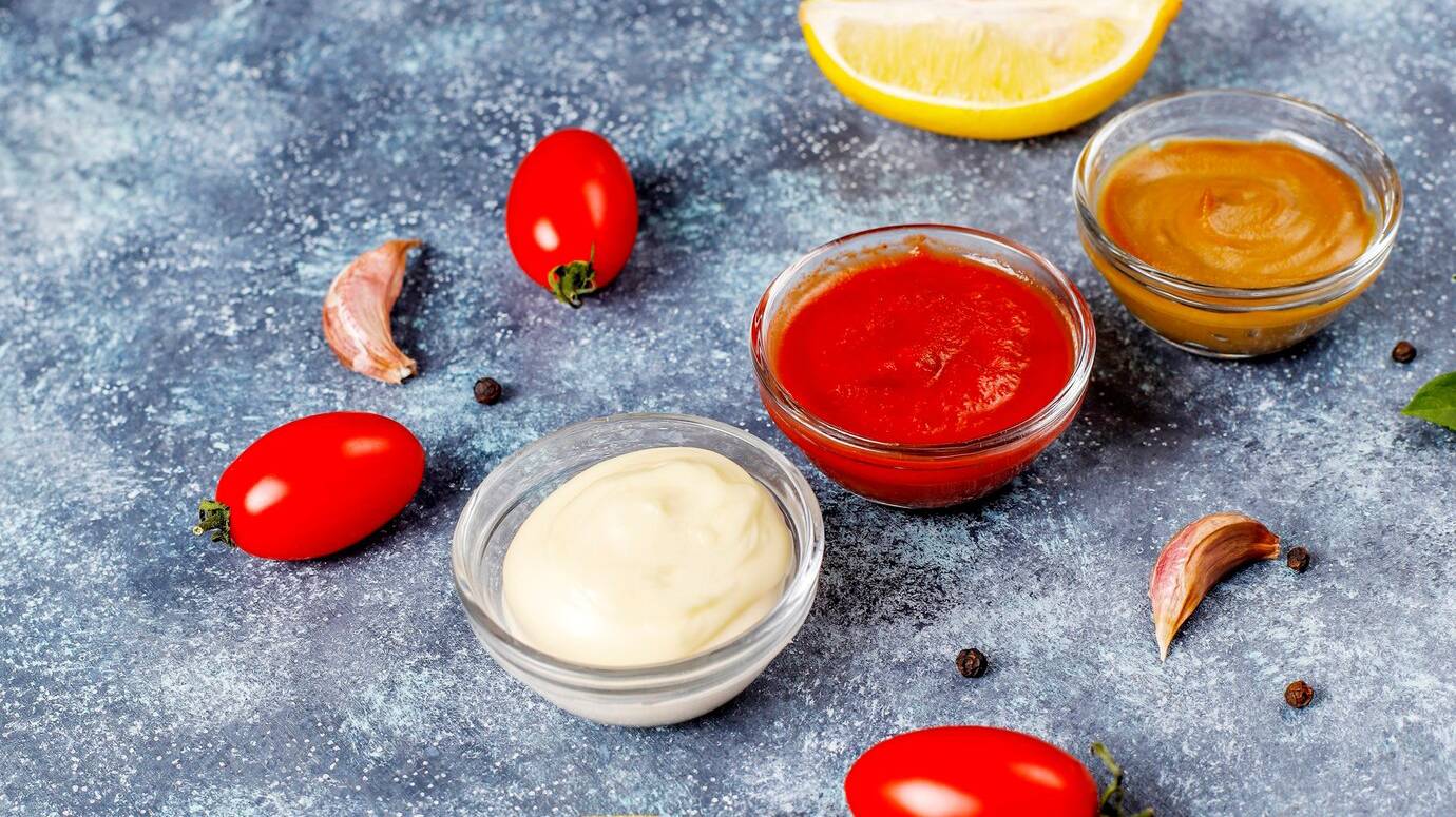 homemade-ketchup-mustard-mayonnaise-sauce_114579-79645