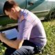 Следователь на участке, где произошло убийство