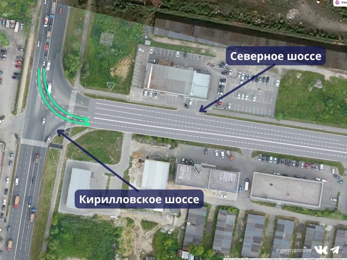 Кирилловское шоссе - поворот на Северное будет двухполосным