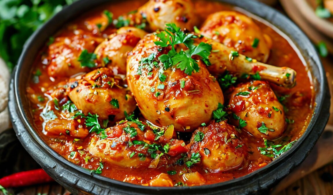 чахохбили из курицы курица в томатном соусе с зеленью и специями