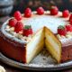 пирог с начинкой из творога, украшенный ягодами