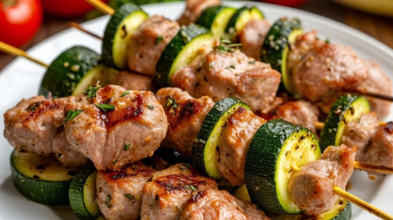 шашлык из индейки с кабачками