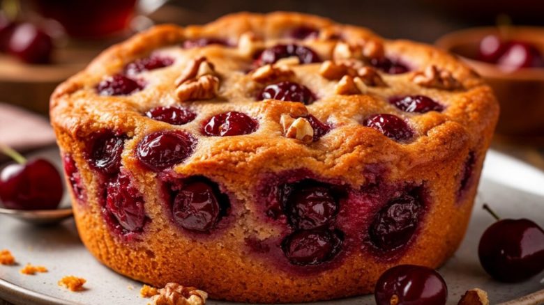 пирог с вишней и орехами