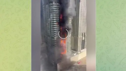 Полыхающий небоскреб в ОАЭ