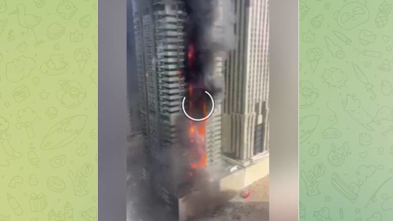 Полыхающий небоскреб в ОАЭ