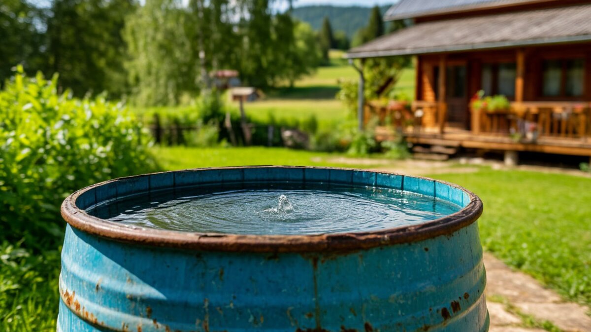 сад и огород бочка с водой