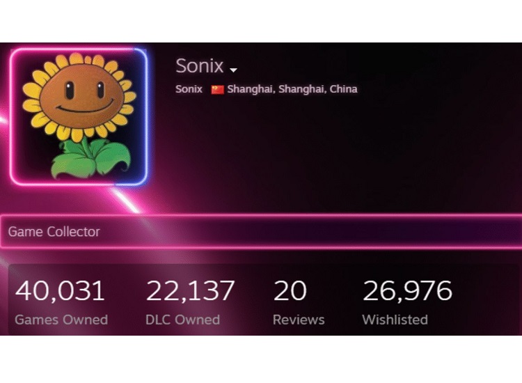 игрок Steam Sonix купил 40 тысяч игр игрок Steam Sonix купил 40 тысяч игр