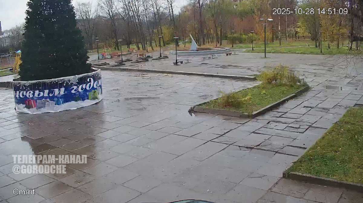 елка В Череповце начали устанавливать новогодние ели