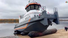 На Череповецком судостроительном заводе спущен на воду буксир «Василий Верещагин»