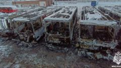 Автобусы выгорели полностью
