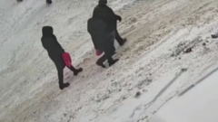 Компания подходит к дому