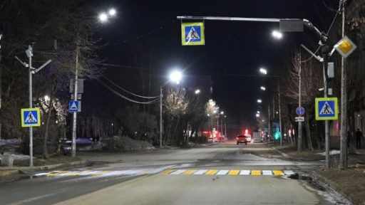В Череповце появился первый световой пешеходный переход
